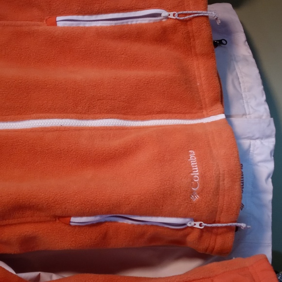 Women's Columbia Sportswear Interchange waterproof breathable white orange coat - Picture 6 of 14